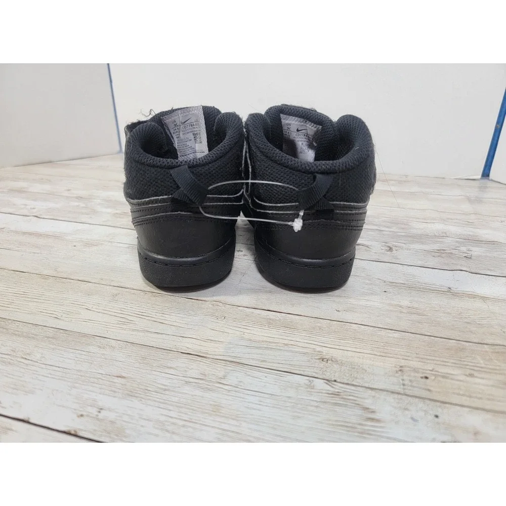 Nike Toddler High Top Air Force One Court Side 9C Black/Black CD7784-001 Hook Lo